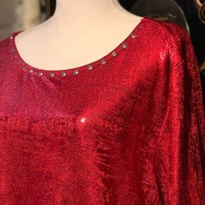 NWT: Ruby Rd Red Soft Metallic Dress